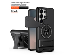 Capa Samsung Com Janela Deslizante E Suporte Duplo.preto A13 4g Lite (fine Hole)