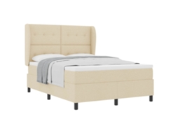 Cama Box com Colchão com Cabeceira Creme 160x200 Cm Tecido MAISON EXCLUSIVE