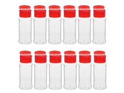 Saleiro Pimenteiro Conjunto 12 Peças Plástico 100ml Transparente Cozinha