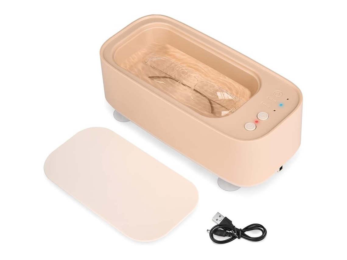 Limpador Ultrassônico Mini 300ml 45khz Com 3 Modos De Limpeza E Função Touch (rosa)