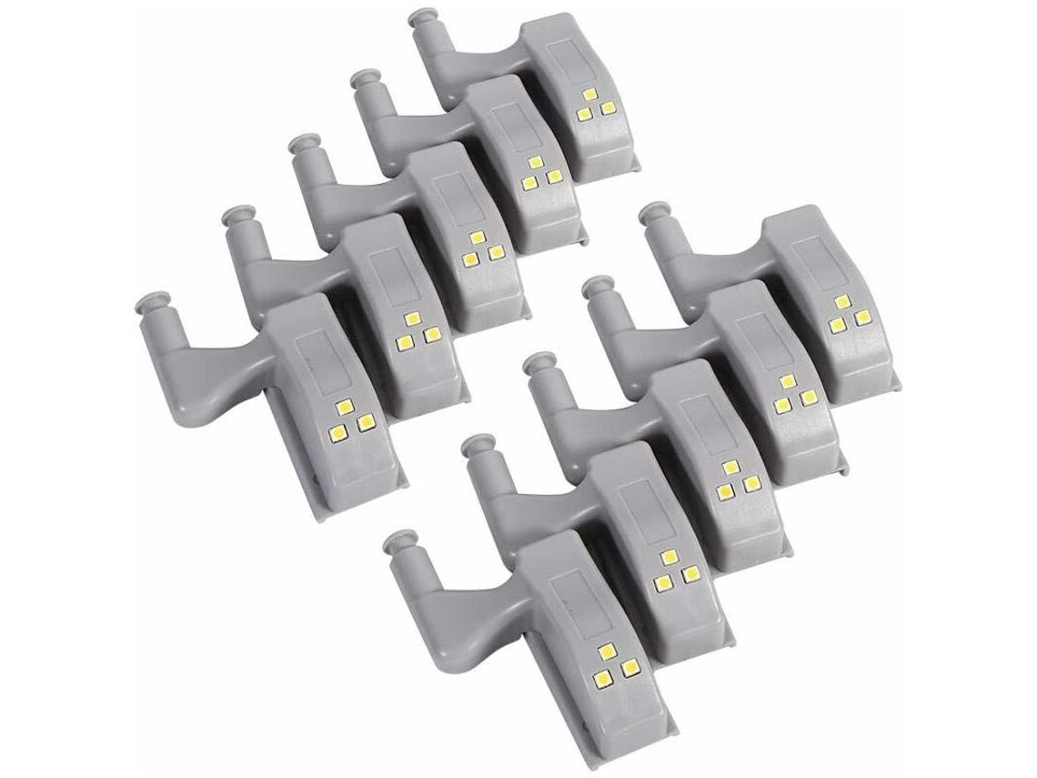 Conjunto de 10 Luzes Led com Sensor Dobradiça para Armário, Guarda, Roupa, Cozinha, Iluminação Noturna e Muito Mais BRILVIBERA