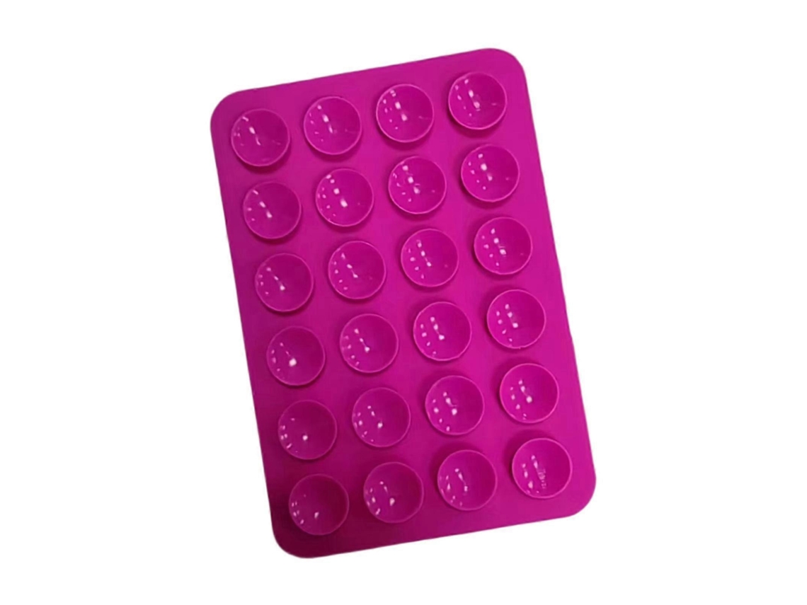 Suporte De Silicone Com Ventosa Para Celular, Ideal Para Selfies E Vídeos No Chuveiro, Nas Cores Cinza Claro E Rosa.