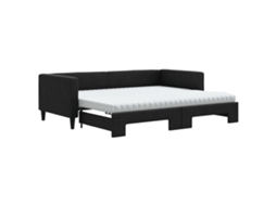 Sofá-cama Com Gavetão Vidaxl Preto Tecido