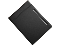 Prancheta Magnética A4 Em Couro Pu Preto Com Porta Canetas Integrado, Ideal Organizar Documentos De Escritório E