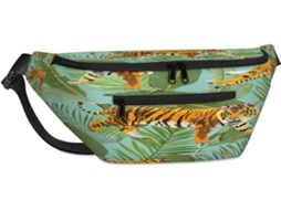 Bolsa de Ombro Unissex com Estampa de Folhas de Palmeira Tropical (38x25,9x19cm) impermeável