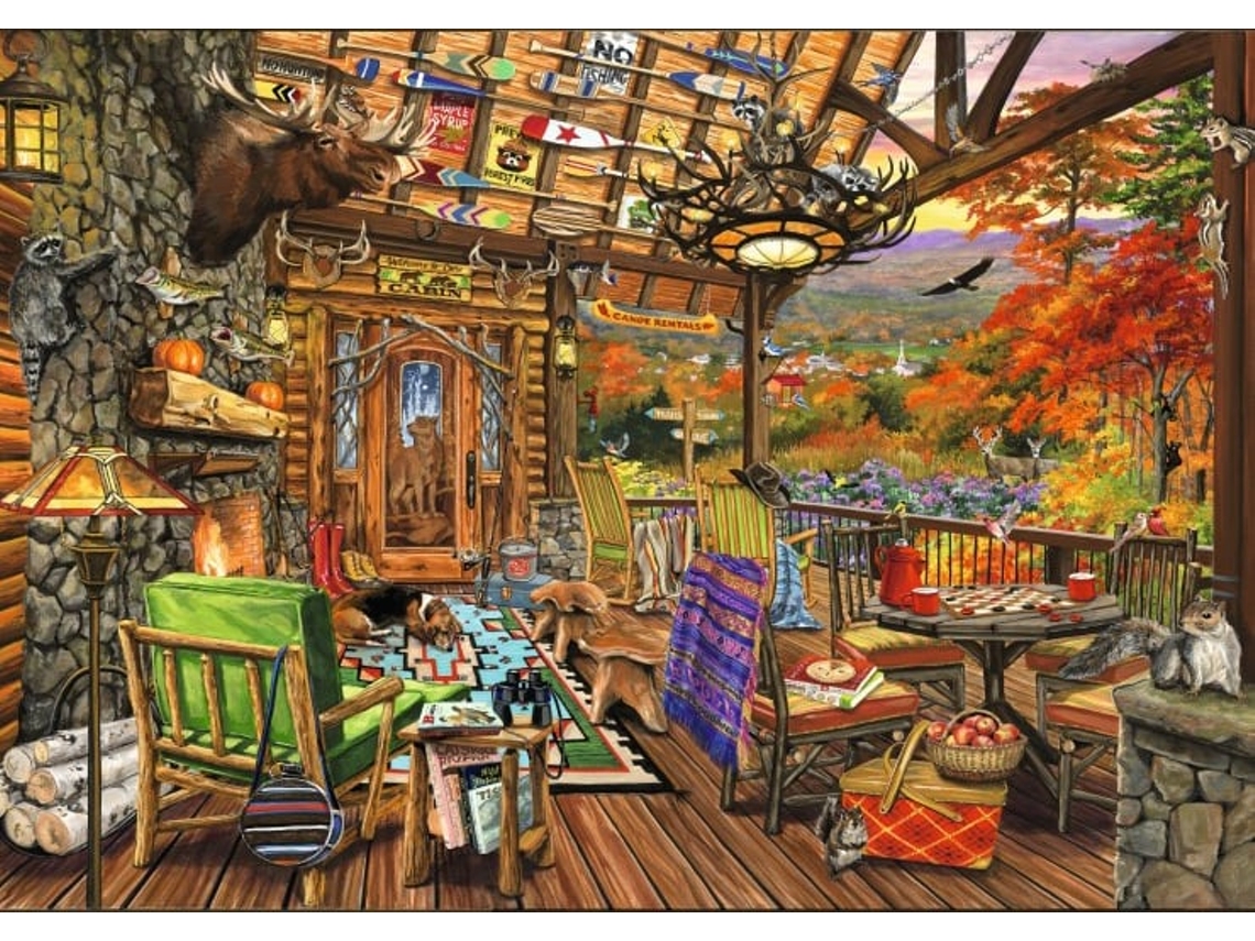 Quebra Cabeça Bluebird Adirondack Porch 2000 Peças Bluebird Puzzle