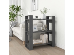 Vidaxl Estante/divisória 80x35x91 Cm Pinho Maciço Cinzento