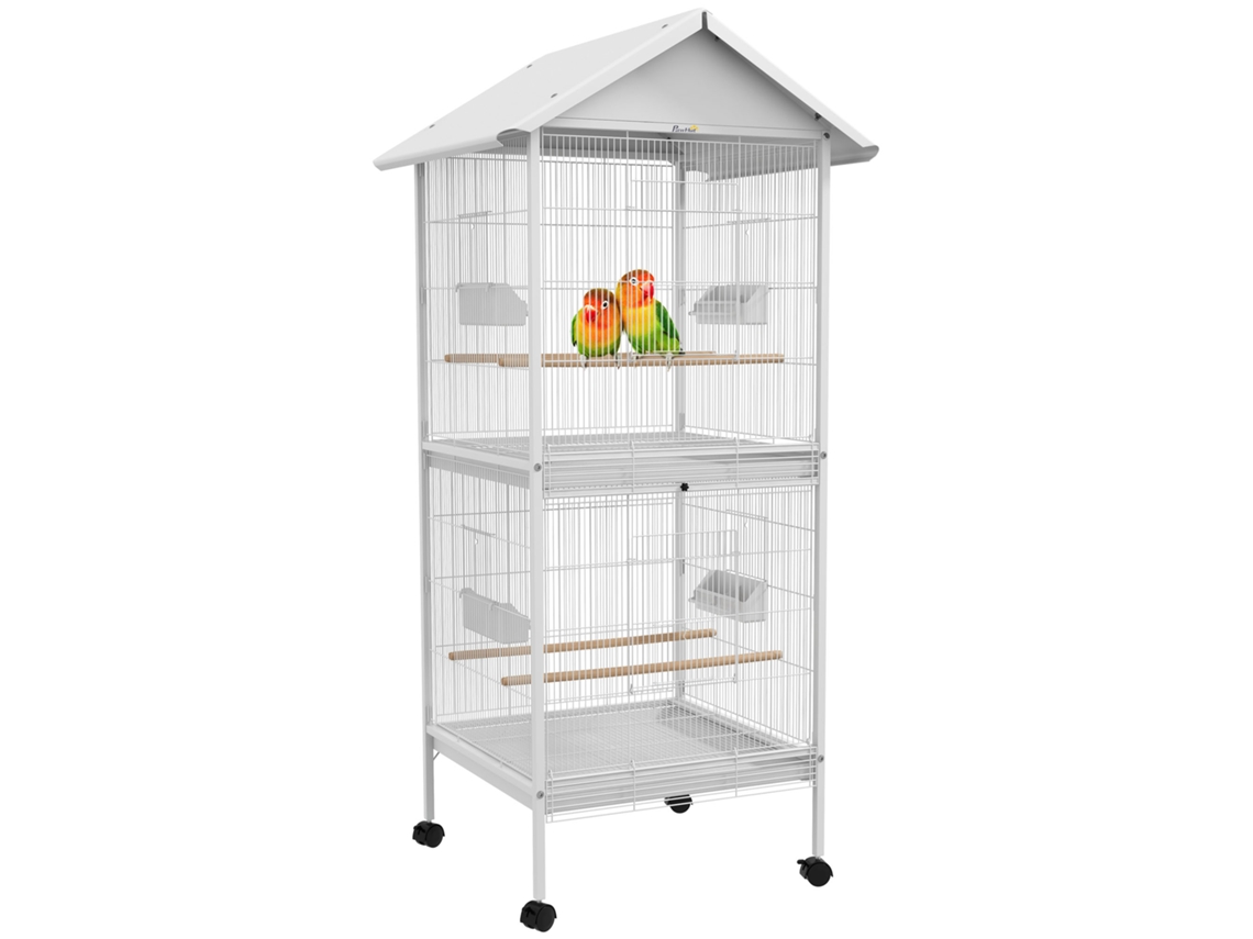 Gaiola para Pássaros 2 Andares com Rodas 78x75x168cm