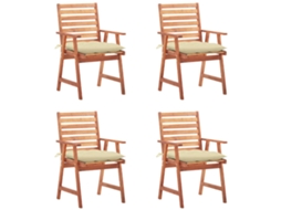 Outdoor Chair, Outdoor Chairs Vidaxl Creme Madeira De Acácia (n/a)