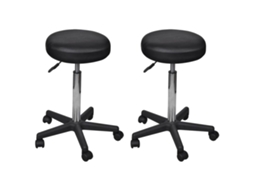Vidaxl Bancos De Escritório 2 Pcs 35,5x84 Cm Couro Artificial Preto