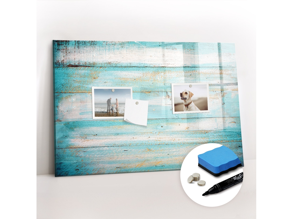 Quadro Magnético Decorativo Tábuas Azuis Para A Cozinha Espelharte (60x40 Cm)