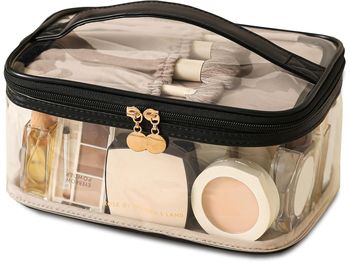 Grande bolsa transparente para cosméticos, bolsa à prova d'água para armazenamento de artigos de higiene pessoal, bolsa transparente para artigos de higiene pessoal YWP