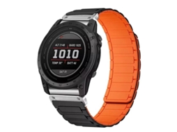 Bracelete para Garmin Silicone Magnético com três contas e conector laranja XIAOMOYU (20mm)