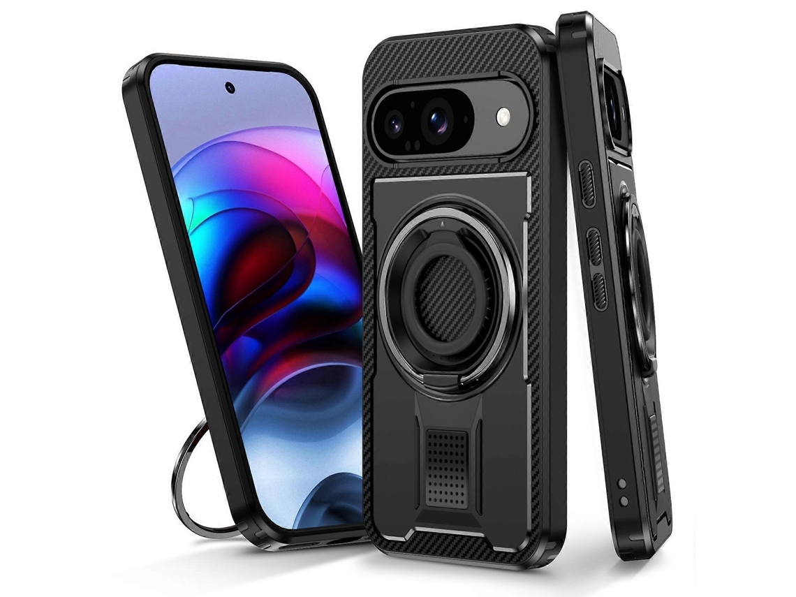 Capa Telemóvel Em Pc E Tpu Com Suporte De Anel E Proteção Anti-choque Para Google Pixel 9 / 9 Pro Elysve