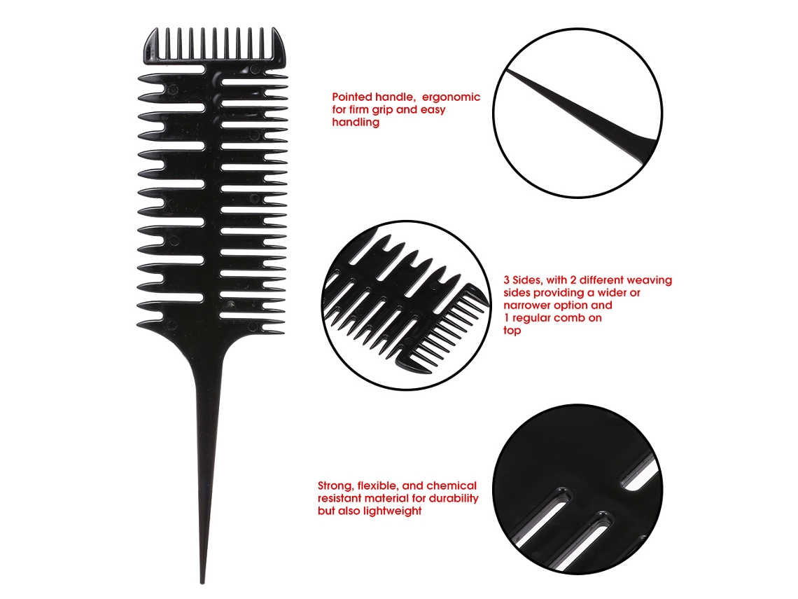 2026 peine de Teñido de Cabello Profesional Con Seccionamiento de 3 Vías para Mechones Y Tinte En Salones