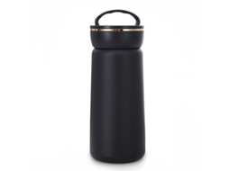 2026 botella Térmica de Acero Inoxidable 304 Flask Taza Viaje 380ml Aislada Al Vacío Negra Anti derrame