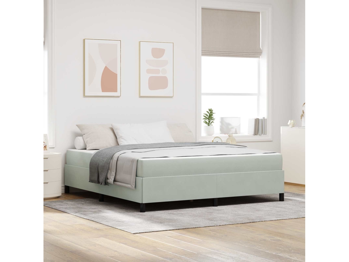 Vidaxl Estrutura Da Cama Cinzento-claro 180 X 200 Cm Tecido