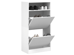 Vidaxl Sapateira 60x34x116 Cm Derivados De Madeira Branco