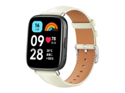 Bracelete para Redmi Watch 3 Active / Lite Couro Preto Cabeça Chata Textura de Tubarão Branco Cremoso XIAOMOYU (20mm)
