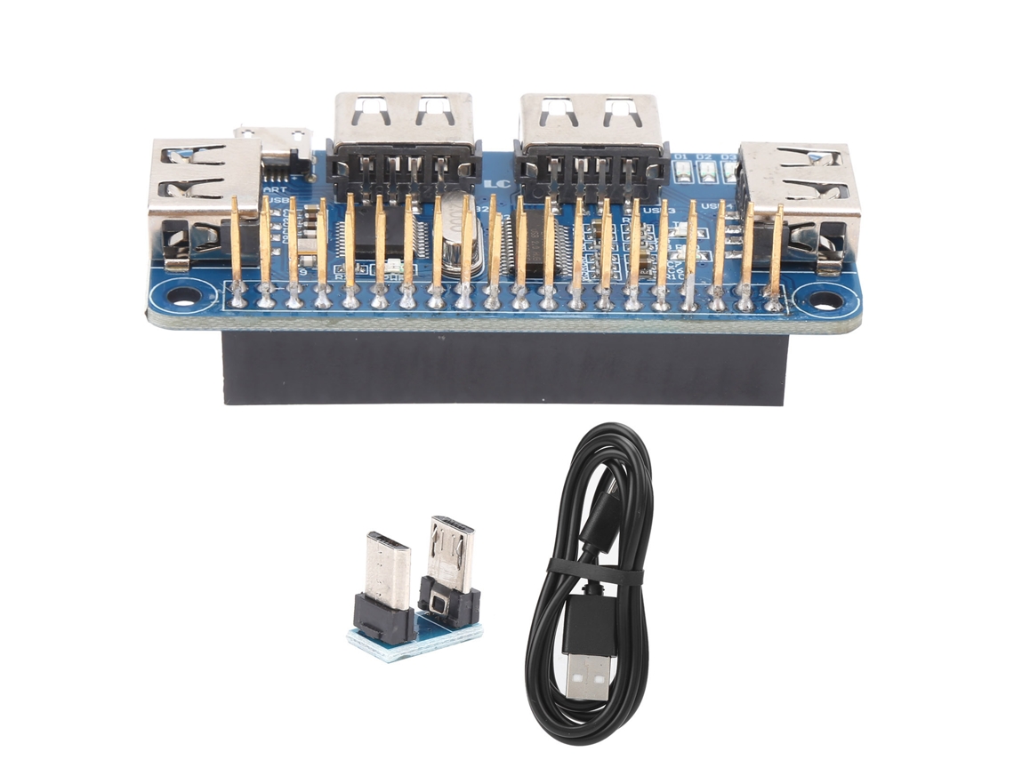 Placa de Expansão Usb Hub Splitter com Interface Muda para Raspberry Zero/3b+