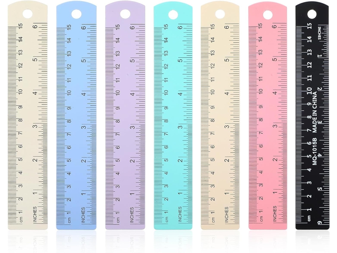Conjunto De Réguas De Metal De 15 Cm (6 Polegadas), Com 7 Peças