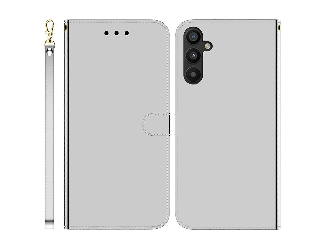 Capa De Celular Flip Em Couro Sintético Com Superfície Espelhada Para Samsung Galaxy A34 5g