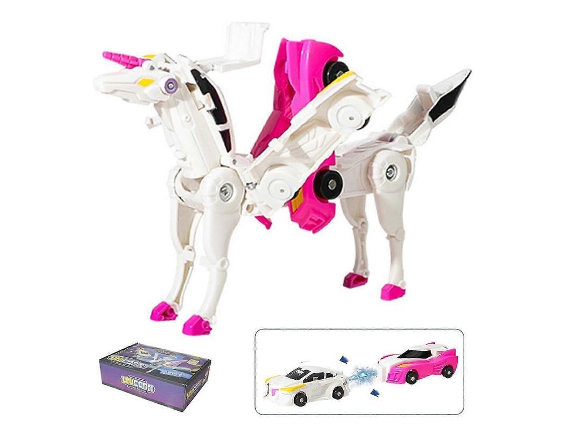 2026 coche de Juguete Transformable Unicornio 2 En 1 de 2025 para Niños Y Niñas Con Transformación Instantánea.