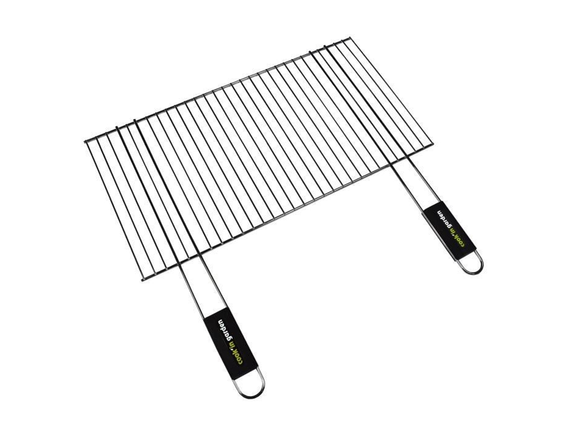 Grelha De Aço Para Churrasco A Carvão Cookin Garden Grelha Retangular 57 X 30 Cm