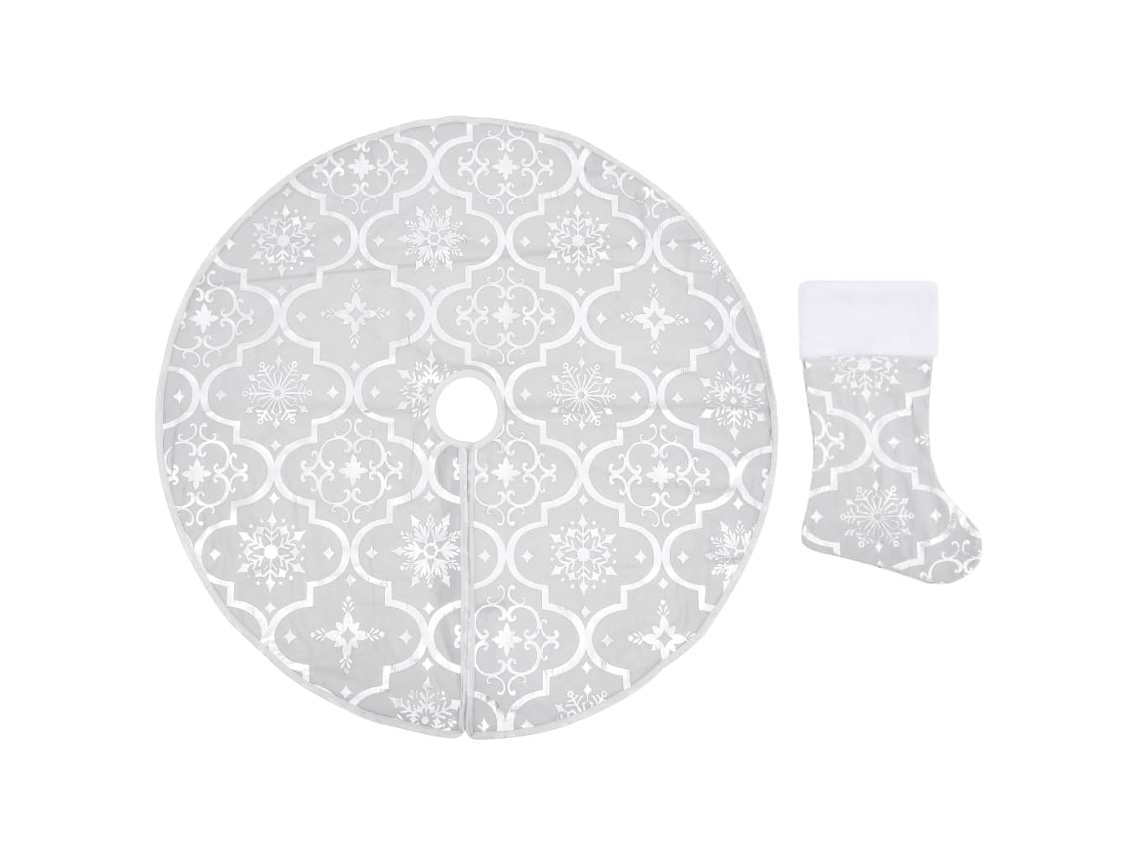Conjunto 1 Saia De Árvore De Natal Vidaxl Branco Tecido