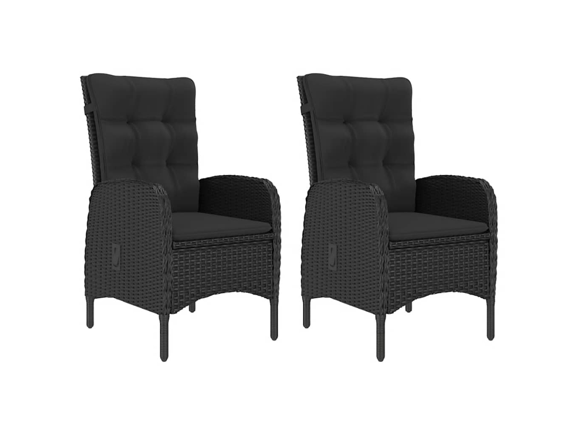 Maison Exclusive - 3 Pcs Conjunto De Jantar Para Jardim Preto