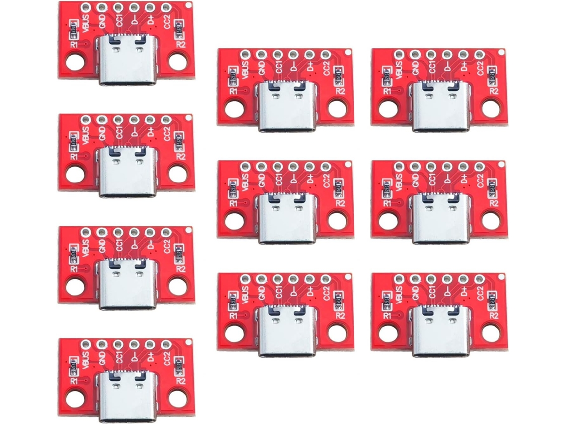 10 Unidades De Placa Ensaio Com Conector Usb 3.1 Fêmea 16 Pinos Para