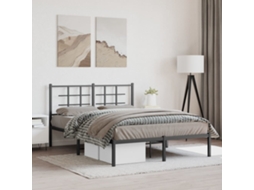 Estrutura De Cama Com Cabeceira 140x200 Cm Metal Preto
