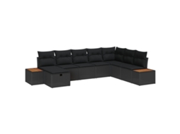 Sofá De Jardim Vidaxl Preto Vime Pe (55 X 62 X 69 Cm)