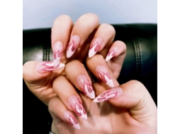 Unhas Postiças Unhas Postiças Coloridas Flame Press On Nails Acrílico Brilhante Pontas De Unhas Com Design Vermelho ZMDECQNA