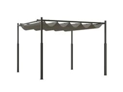 Pérgola de Jardim 3m com Teto Retrátil, Proteção Solar UPF30+, Cinza SINI TECH STORE