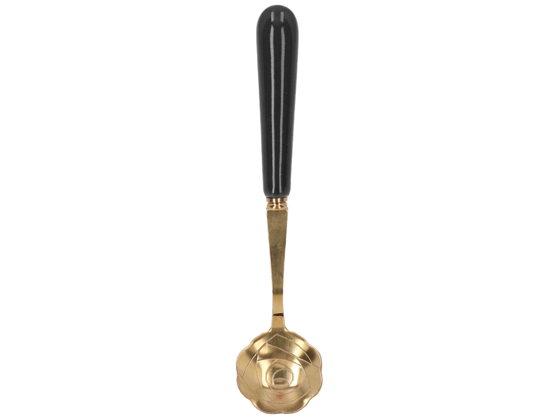 Colher de Chá Aço Inox Cabo Preto Floral Worten
