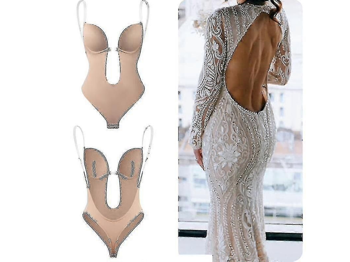 Body Shaper Sem Costas e Sem Alças com Apoio Torácico e Design U plunge, Ideal para Vestidos de Festa e Casamento Preto