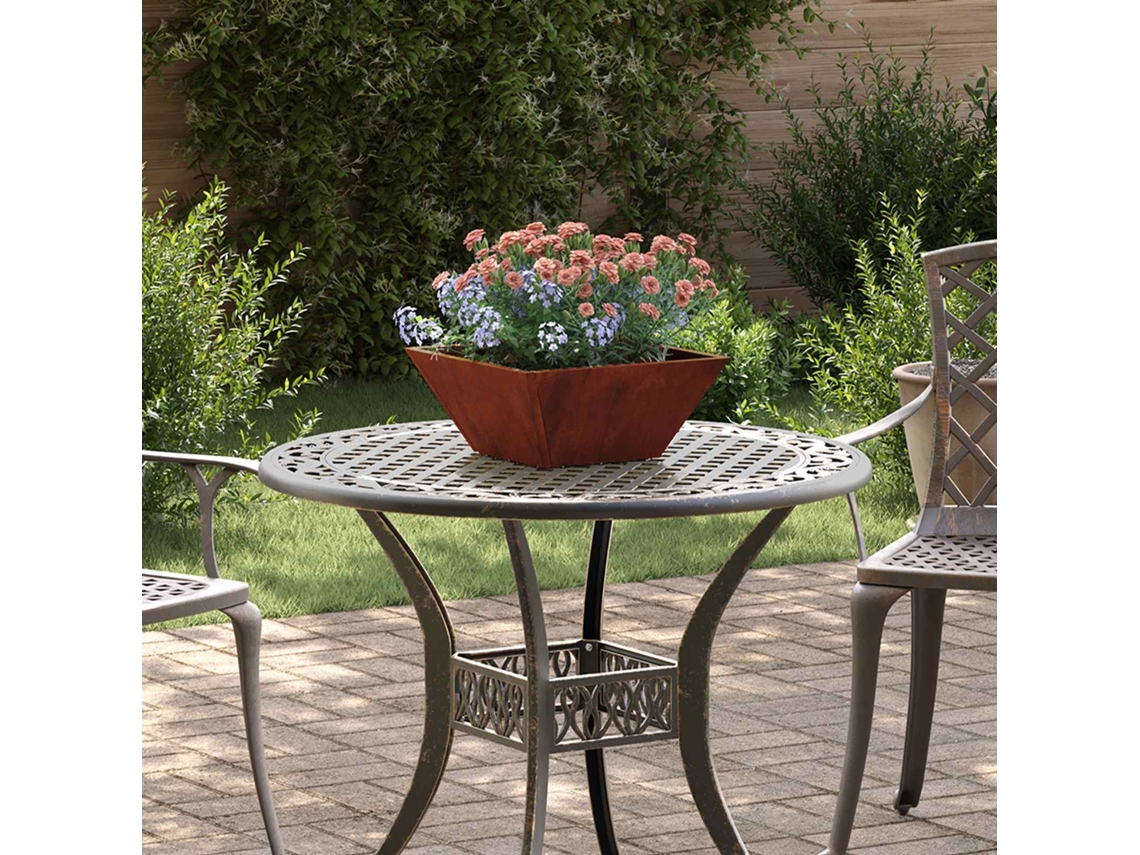Vidaxl Vaso De Jardim 5 Unid. Ferro Enferrujado 35 X 35 X 15 Cm
