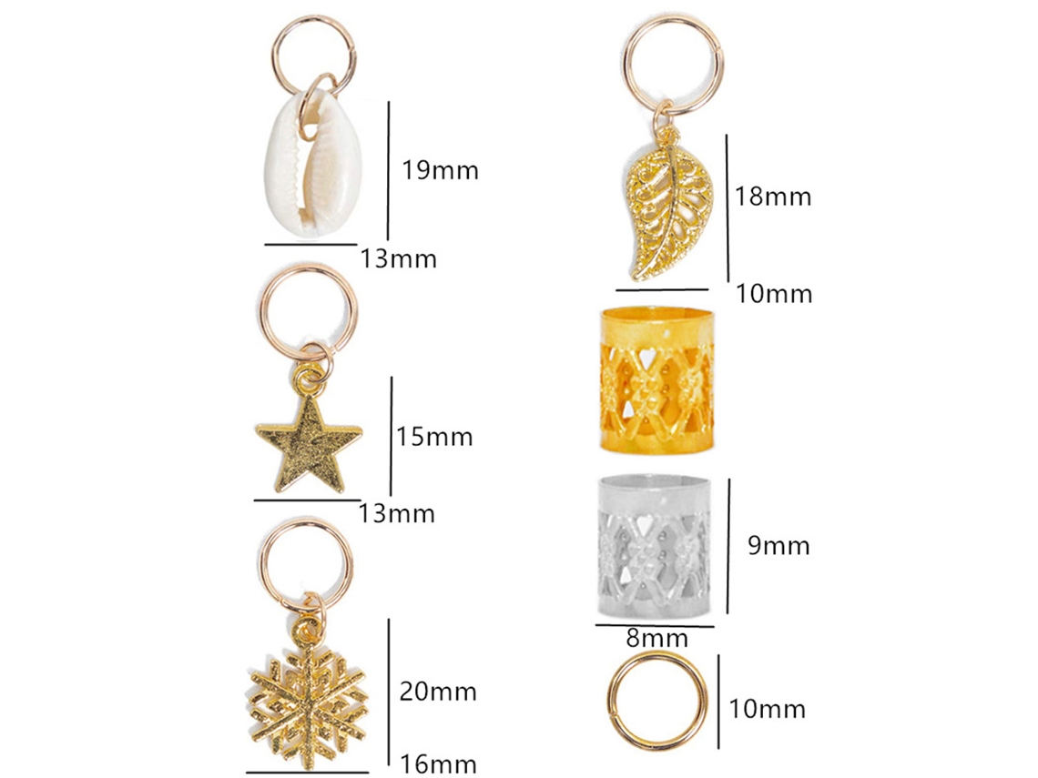 2026 80 Piezas Juego de Perlas para Dreadlocks Pulseras de Metal Anillos para Trenzas Accesorios de Pelo Diy