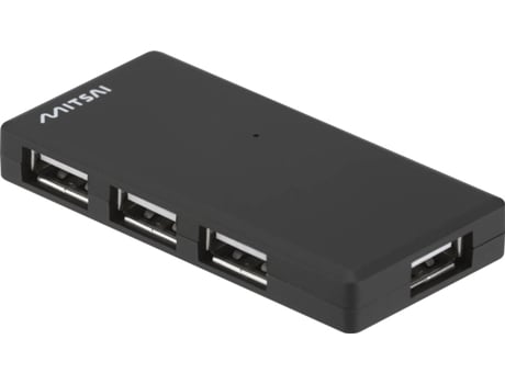 Hub MITSAI H100 Slim (USB 2.0 - 4 Portas - Preto)