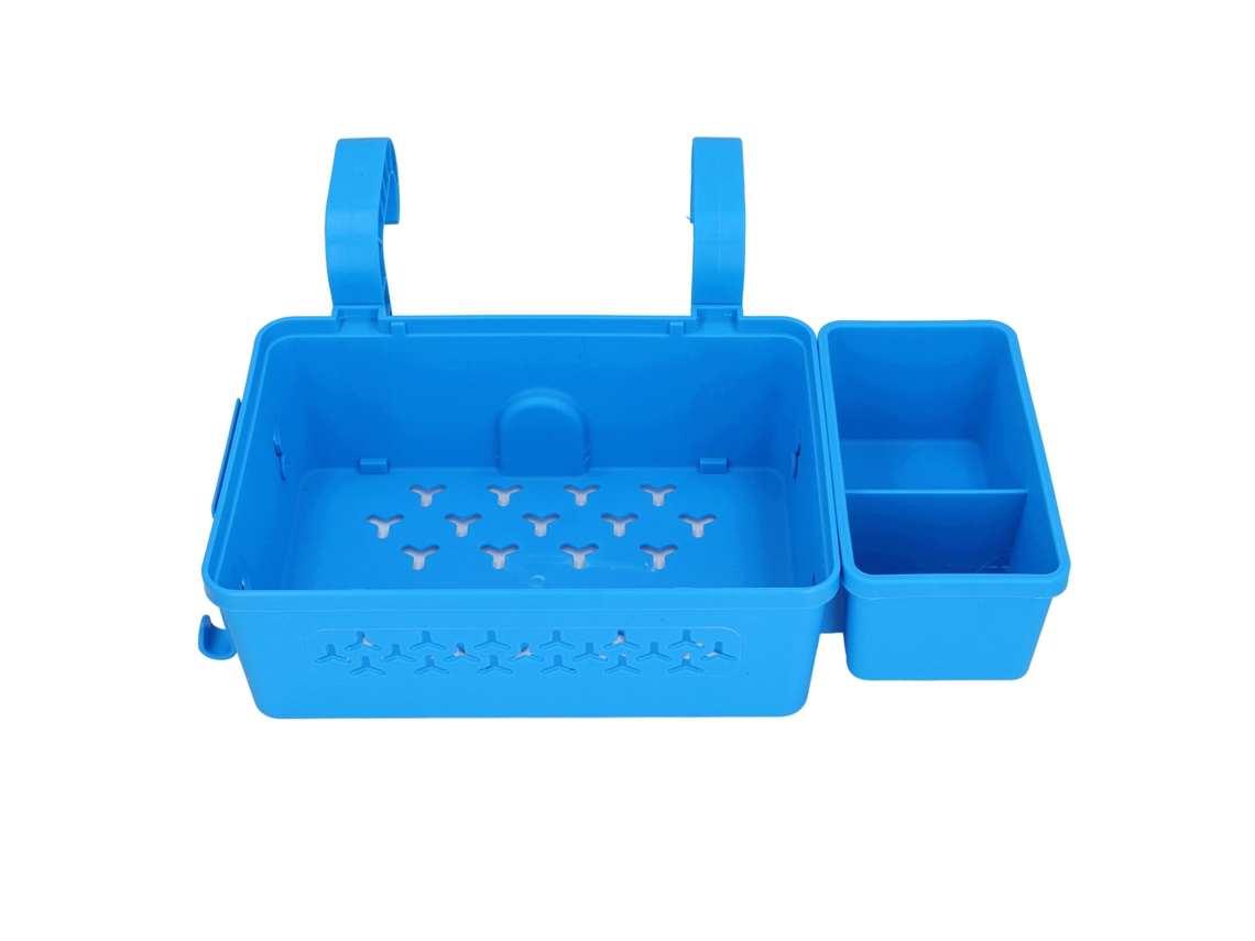 Danu2026 cesta de Almacenamiento para Piscina Colgante Con Portavasos para Raíles de Hasta 2.3 Polegadas, Azul
