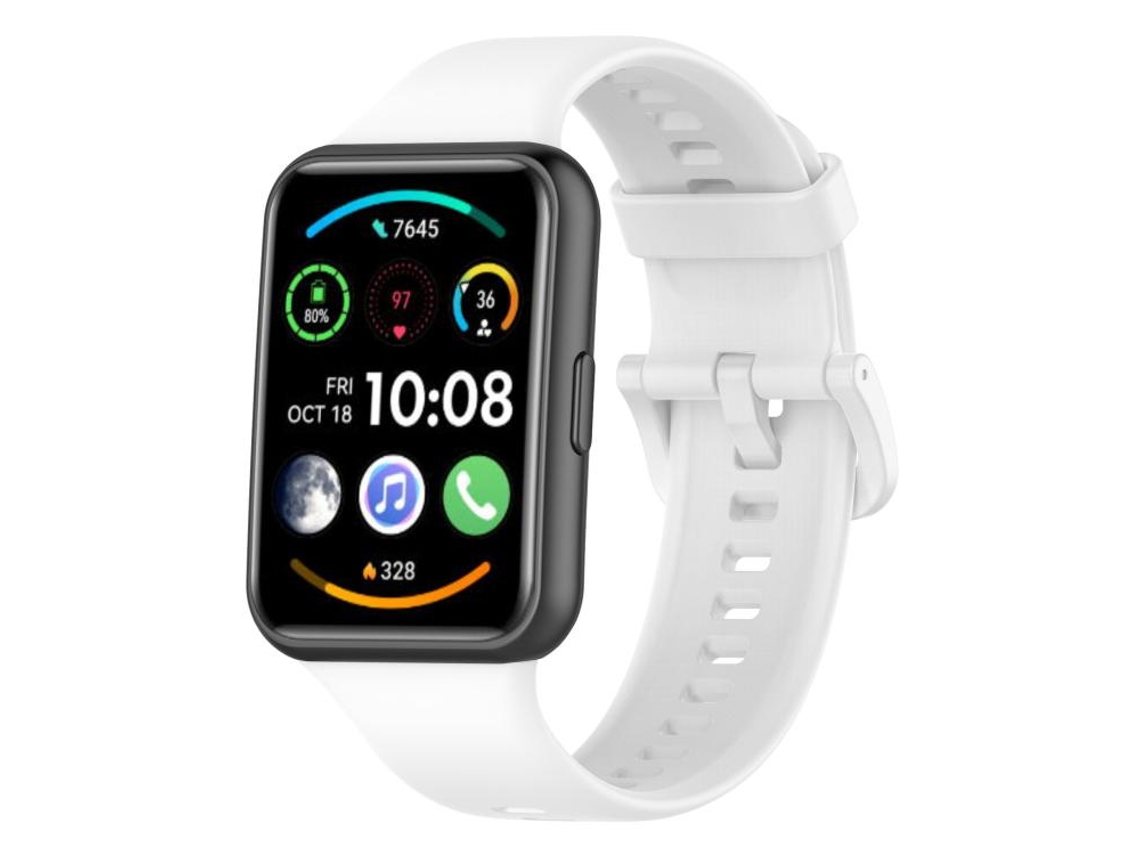Bracelete para Huawei Watch Fit 2 Silicone Cor Sólida com Liberação Rápida Branca XIAOMOYU