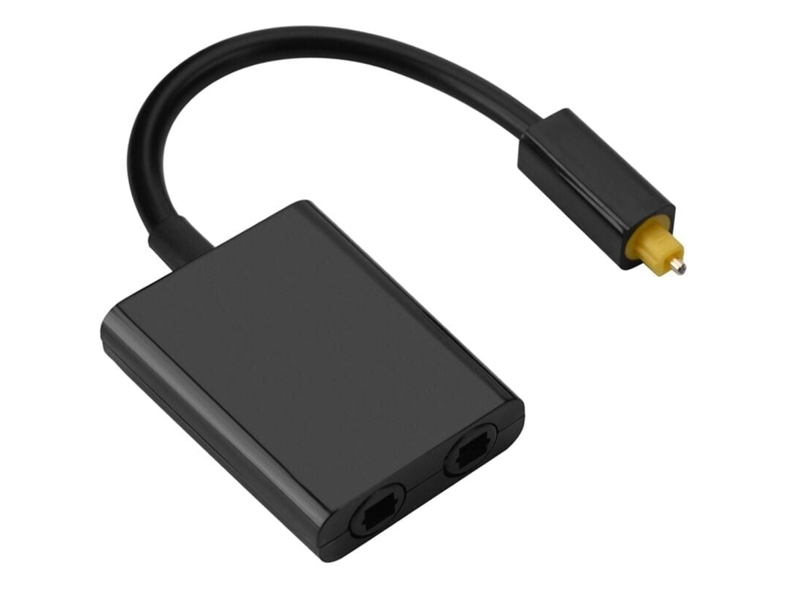 Lurelia Divisor Óptico De Áudio 1 Entrada 2 Saídas Toslink Preto