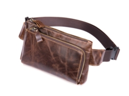 Bolsa De Ombro Mensageiro Masculina De Couro Bovino Com Camada Superior, Bolsa Para Celular, Bolsa De Peito Mensageiro Masculina SUNNY SPACES