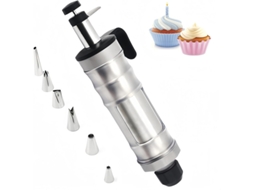Pistola Spray Manteiga - Acessórios Pastelaria - Ferramentas Decoração Bolos - Aço Inoxidável - Preto