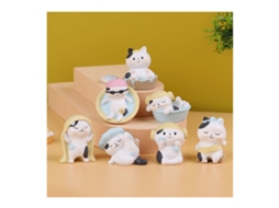 8 Figurinas Animais LAXISCREED Cute Resina
