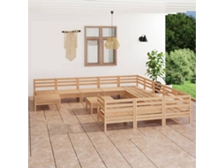 Vidaxl 13 Pcs Conjunto Lounge De Jardim Pinho Maciço