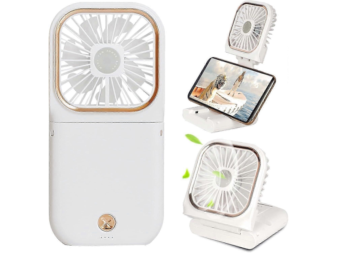 Ventilador Portátil Portátil, Carregador Externo, Banco De Potência, Mini Ventilador, 3000mah, Suporte Para Telefone Usb, Banco De Potência Olysi Shop