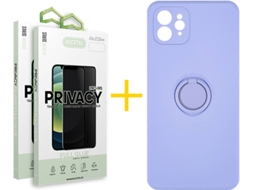 Capa + 2 Películas para iPhone 12 Pro ACCETEL Roxo Lilás