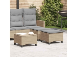 Vidaxl Bancos De Jardim Com Almofadas 2 Unid 55x55x36 Cm Vime Pe Bege